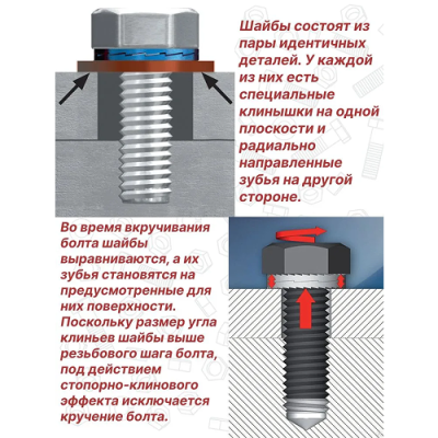 Шайба М20 DIN 25201 Nord-Lock оцинкованная сталь